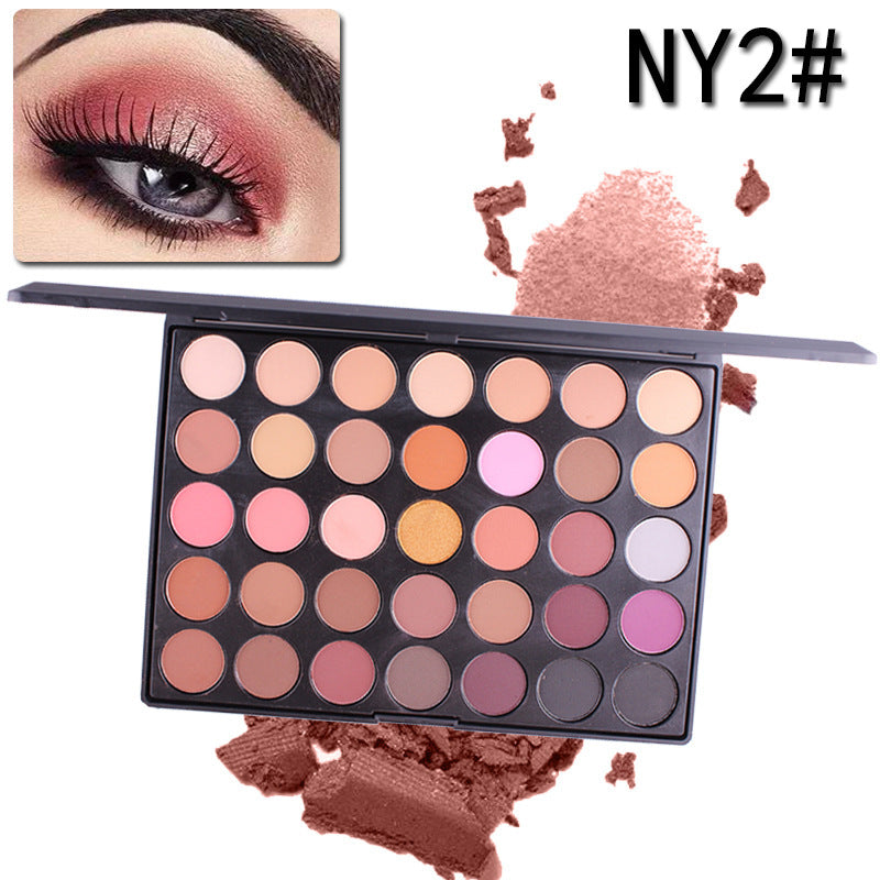35-Color Eyeshadow Palette – Shimmer & Matte Shades - Lumina