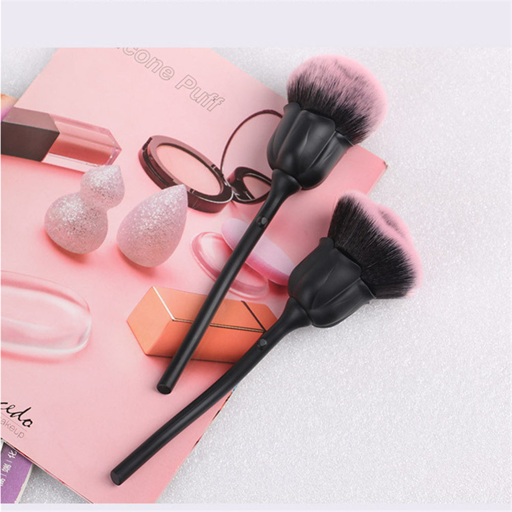 Rose Makeup Brush – Soft Floral Design Cosmetic Tool - Lumina