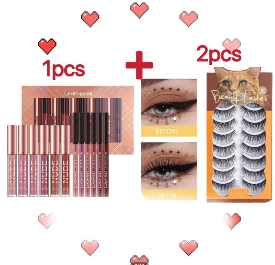 12-Piece Lipstick & Lip Liner Set – Waterproof Matte Gift - Lumina