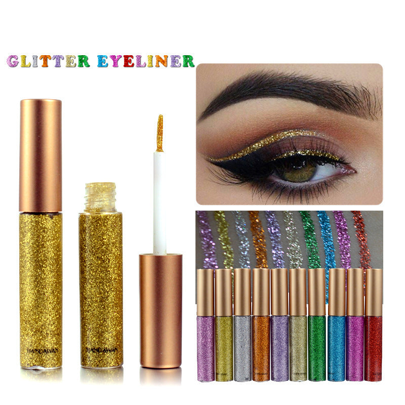 HANDAIYAN Glitter Liquid Eyeliner – 10-Color Metallic Shine - Lumina