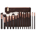 15-Piece Rose Gold Makeup Brush Set with Bag - Lumina