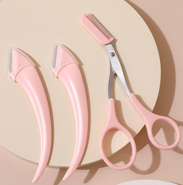 Eyebrow Trimming Knife with Comb – Curved Beauty Tool - Lumina