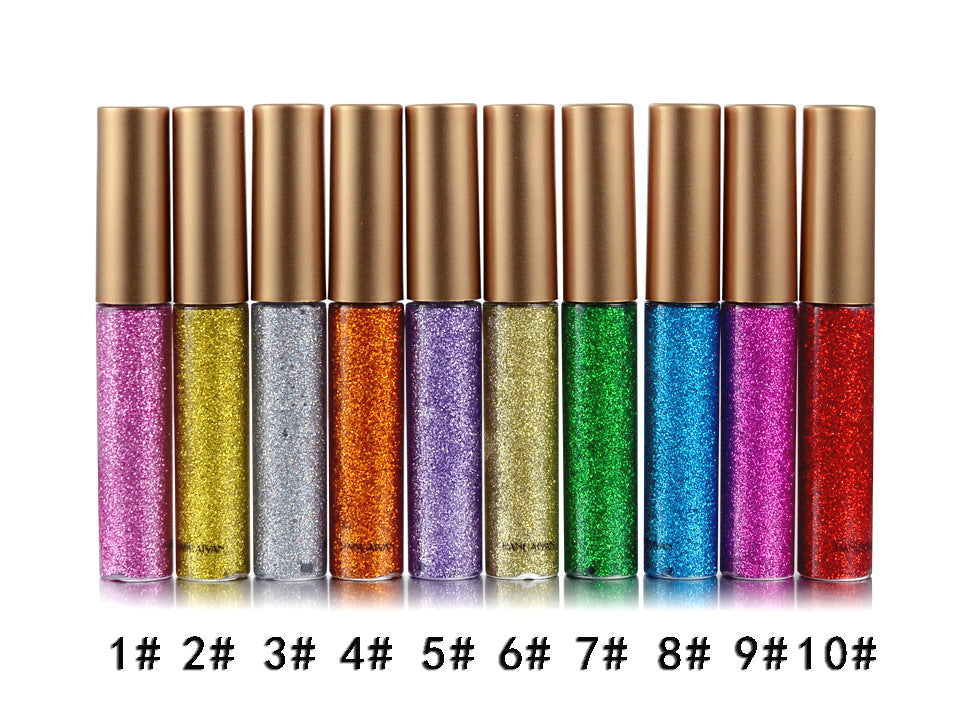HANDAIYAN Glitter Liquid Eyeliner – 10-Color Metallic Shine - Lumina