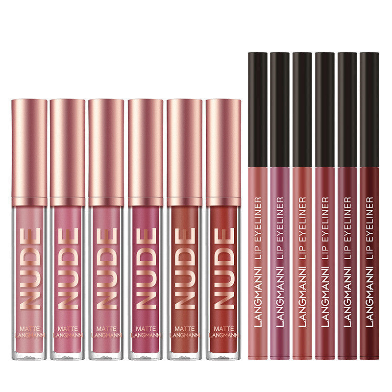 12-Piece Lipstick & Lip Liner Set – Waterproof Matte Gift - Lumina