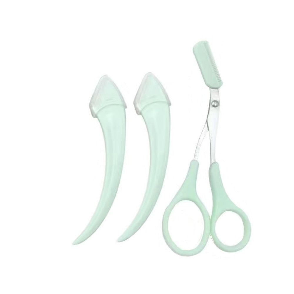 Eyebrow Trimming Knife with Comb – Curved Beauty Tool - Lumina