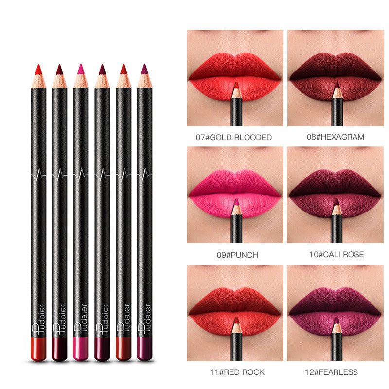 36-Color Lip Liner Set – Waterproof Non-Smudge Nude Shades - Lumina