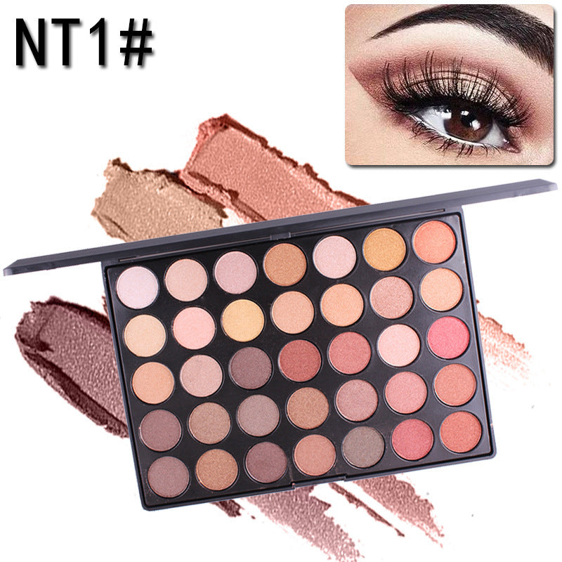 35-Color Eyeshadow Palette – Shimmer & Matte Shades - Lumina