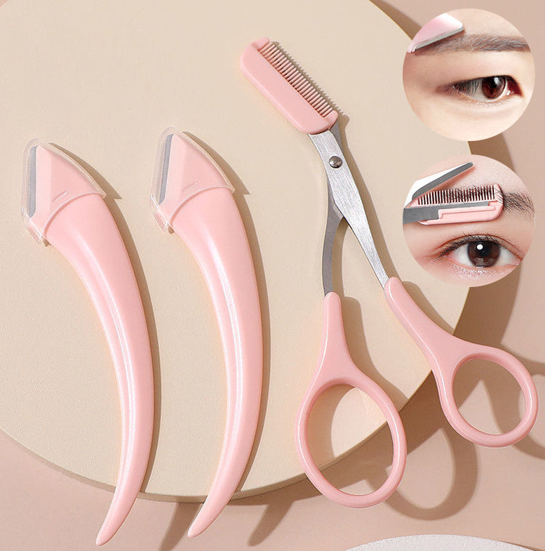 Eyebrow Trimming Knife with Comb – Curved Beauty Tool - Lumina