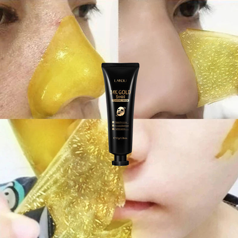 Gold Foil Snail Mask – Hydrating Tear-Off Face Care - Lumina