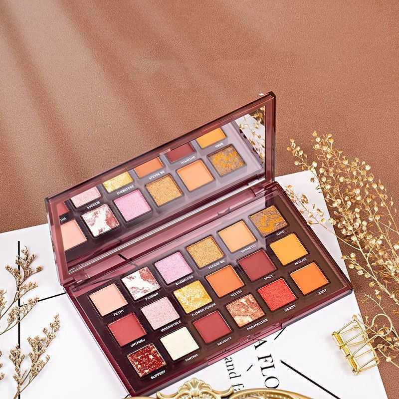 18-Color Eyeshadow Palette – Matte & Shimmer Shades - Lumina